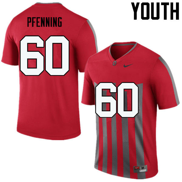 Youth Ohio State Buckeyes #60 Blake Pfenning College Football Jerseys Game-Throwback